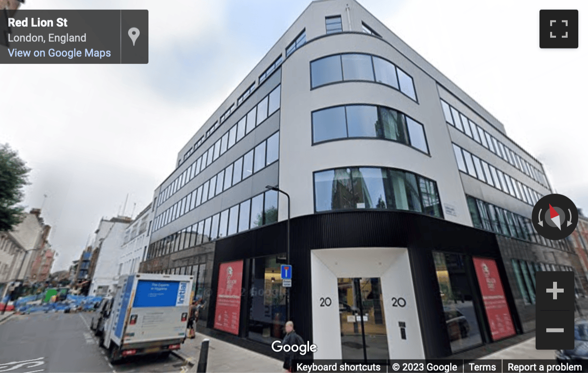 Street View image of 20 Red Lion Street, London