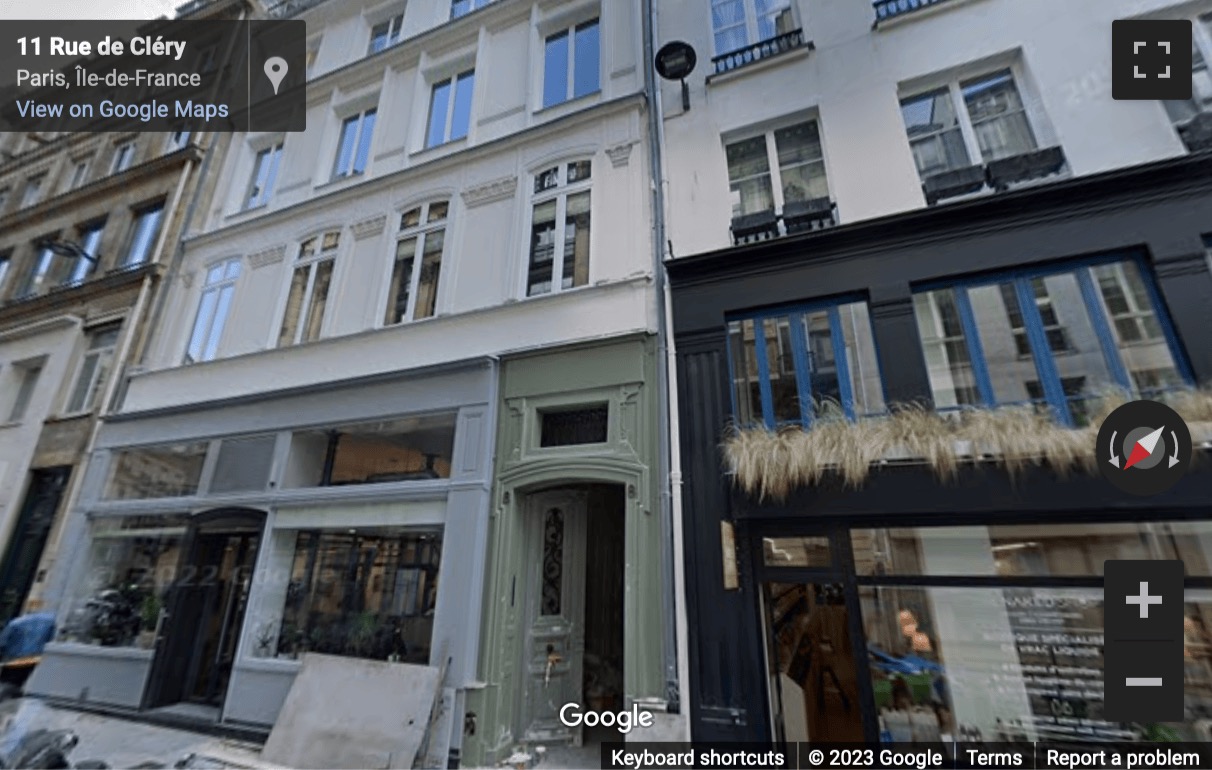 Street View image of 8 Rue de Clery Paris 2e