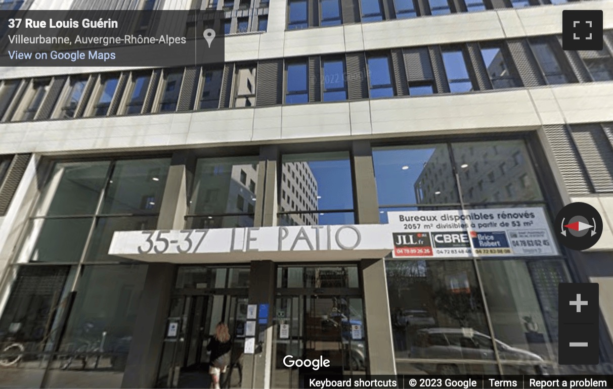 Street View image of Immeuble le Patio, 35-37 rue Louis Guérin, Villeurbanne, Rhone