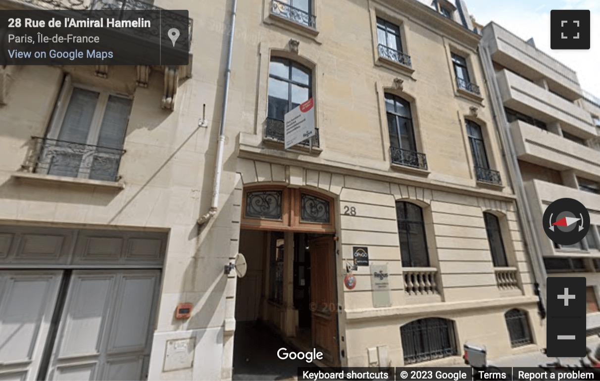 Street View image of 28 rue de l’Amiral Hamelin, Paris