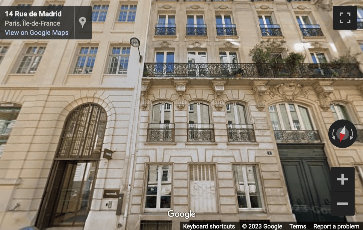 Street View image of 7 Rue de Madrid, Paris