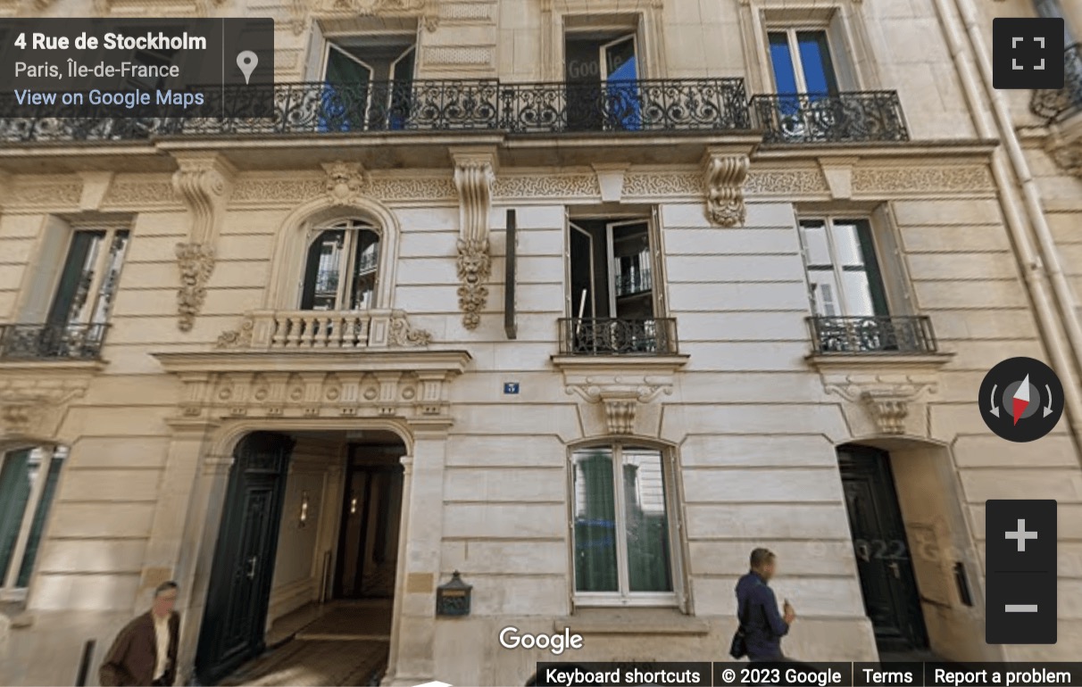 Street View image of 3 rue de Stockholm, Paris