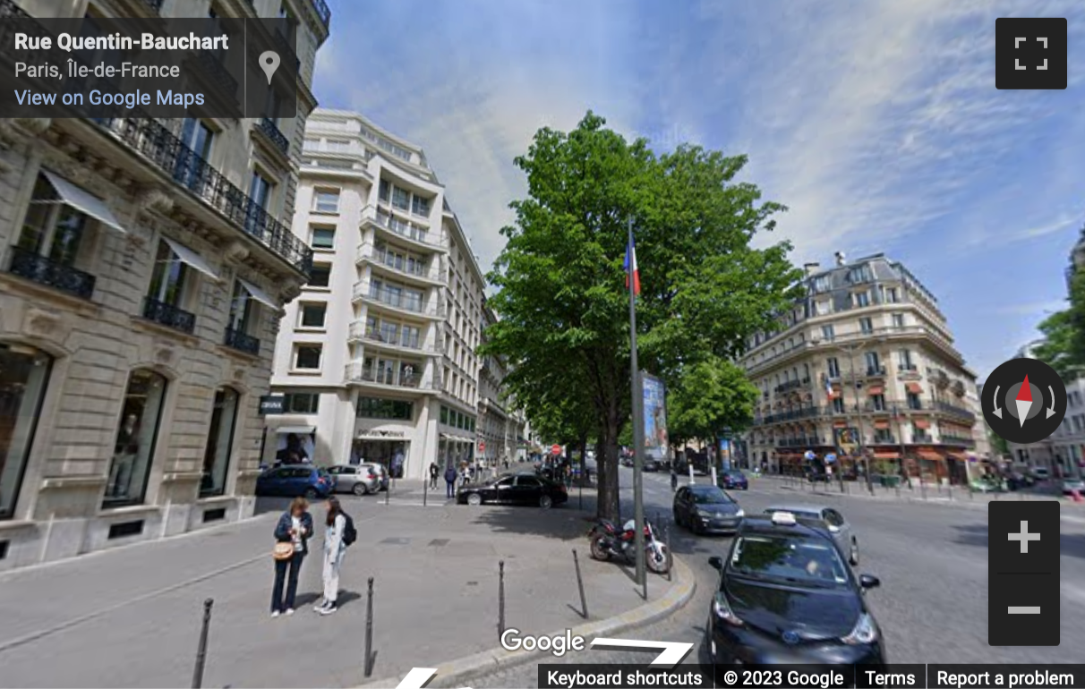 Street View image of rue Quentin-Bauchart, 75008, Paris