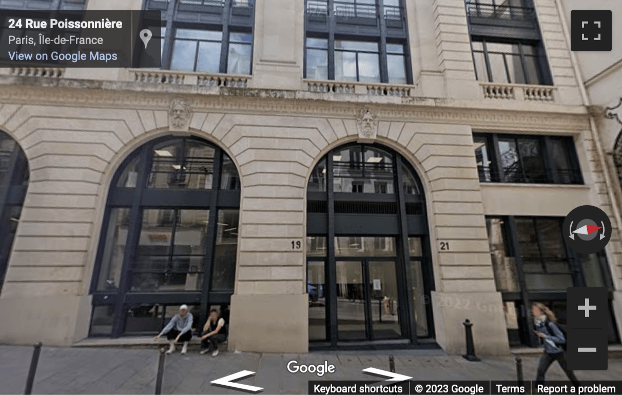 Street View image of 19 Rue Poissonnière, 75002 Paris