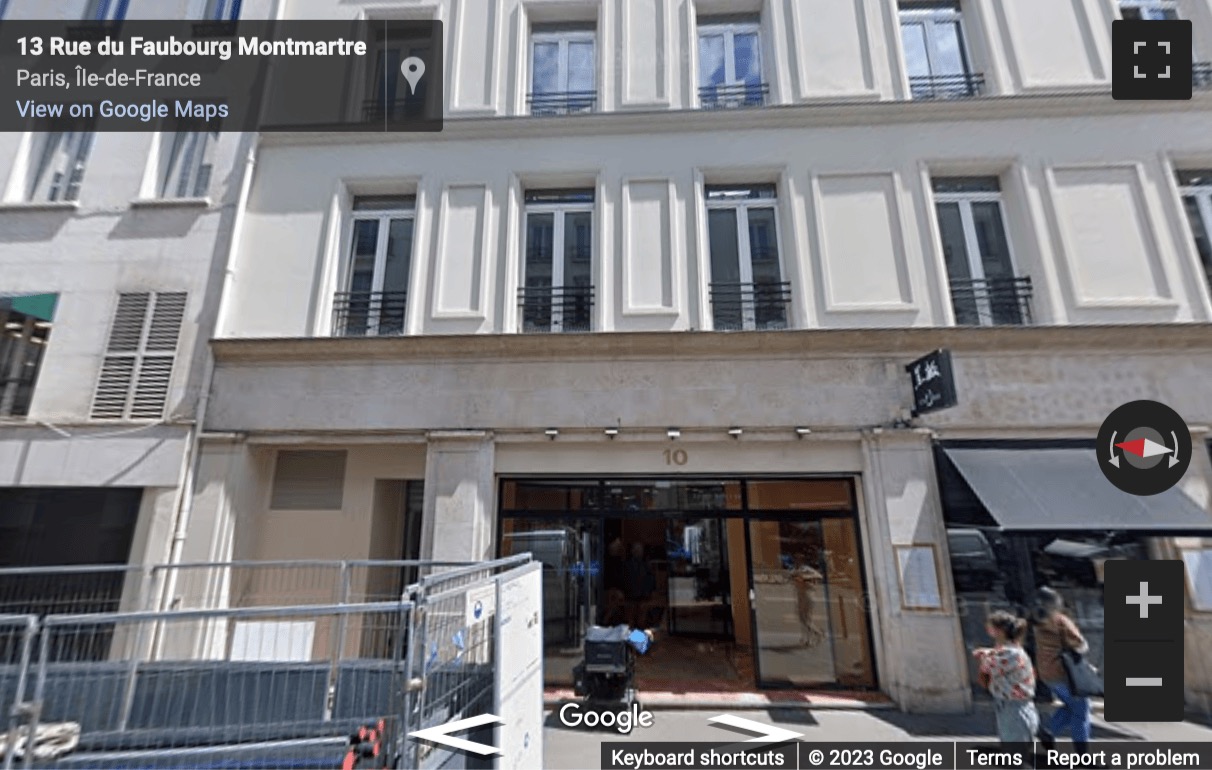 Street View image of 10 Rue du Faubourg Montmartre, 75009 Paris