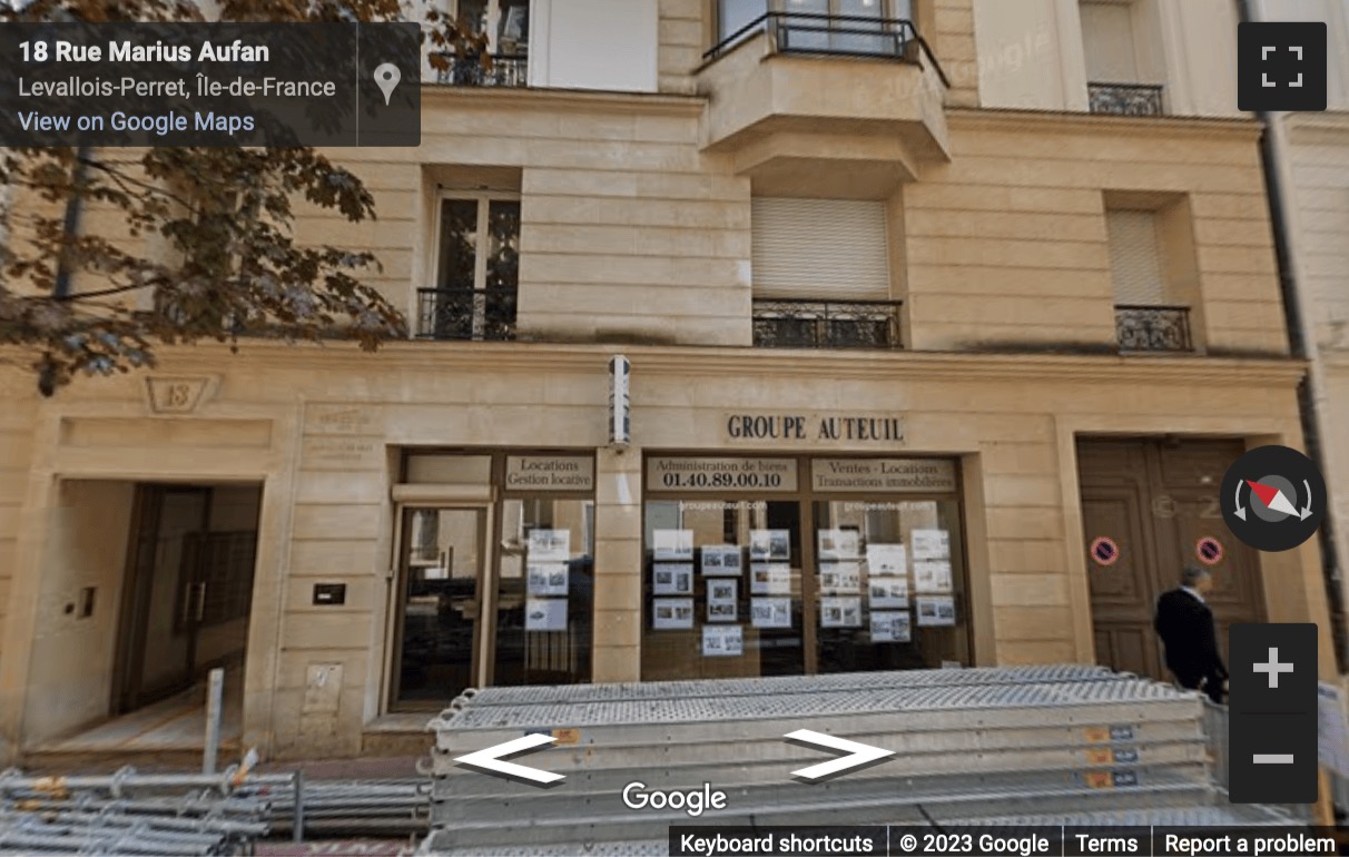 Street View image of 18-22 Rue Marius Aufan, Levallois-Perret, Hauts-de-Seine