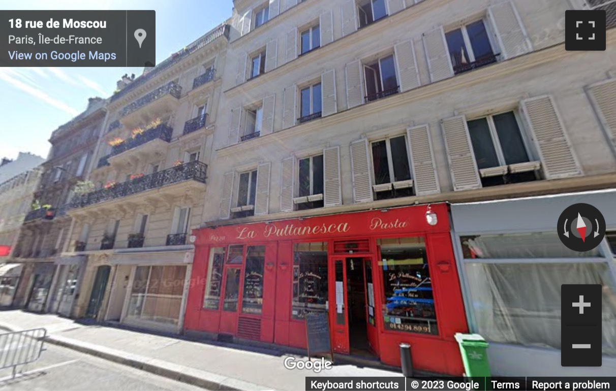 Street View image of 11 bis rue de Moscou, Paris