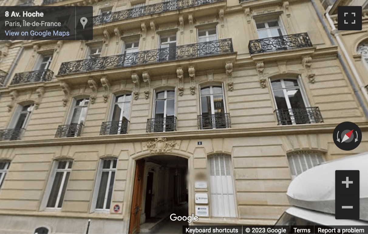 Street View image of 8 Avenue Hoche, Paris