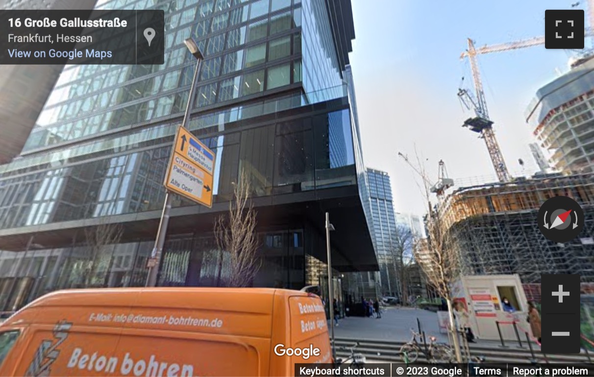 Street View image of 1st, 3rd, 4th, 5th, 13th floor, Grosse Gallusstr. 16-18, Frankfurt, Hesse