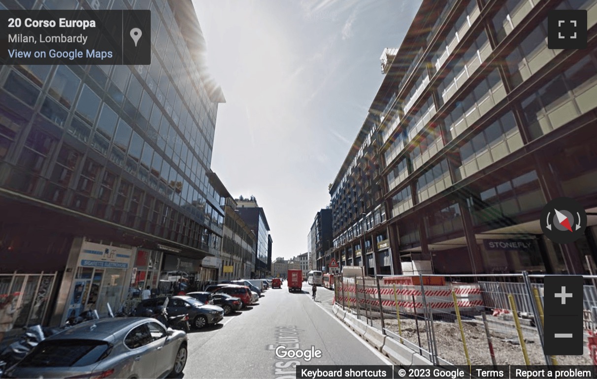 Street View image of Corso Europa 15, Milan, Italy