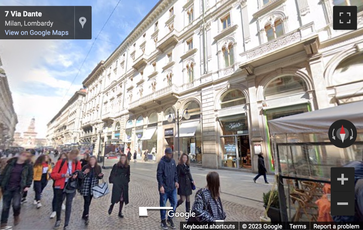 Street View image of Via Dante 7, Milan, Italy