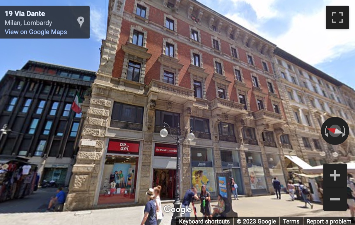 Street View image of Via Dante 16, Milan, Italy