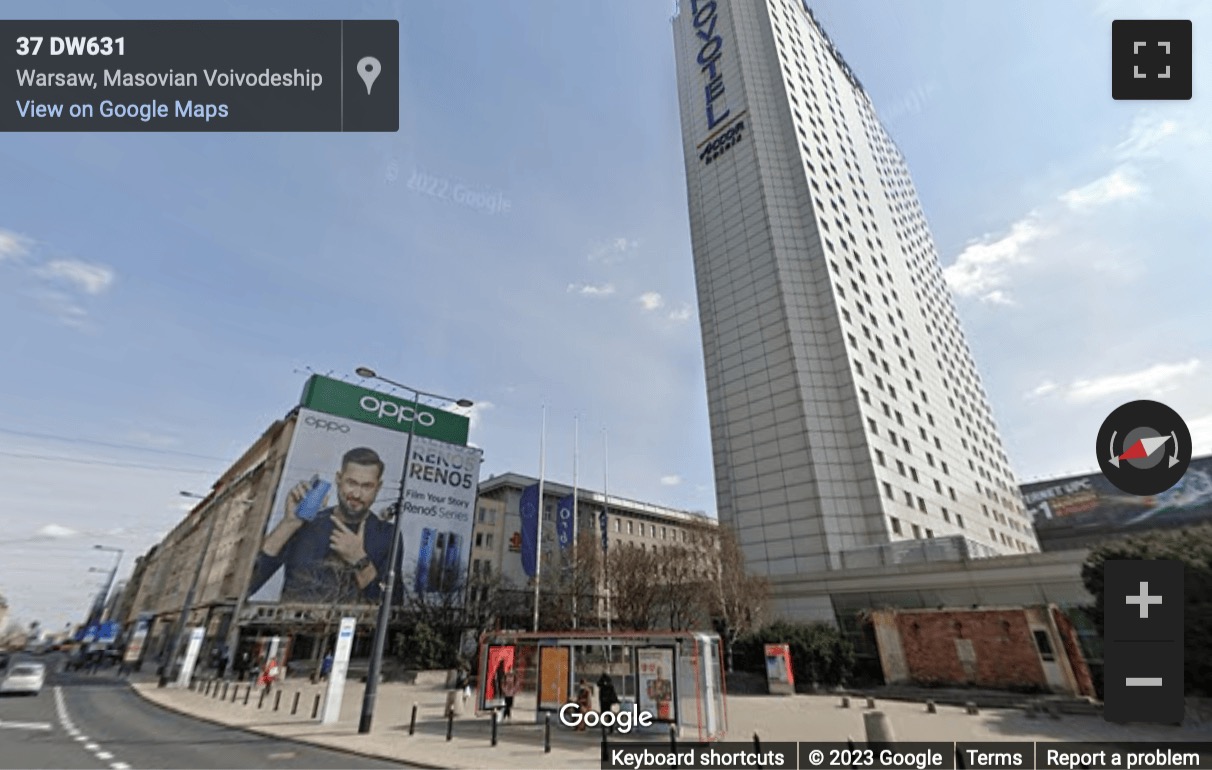 Street View image of 100 Aleje Jerozolimskie str, 00-807, Warsaw