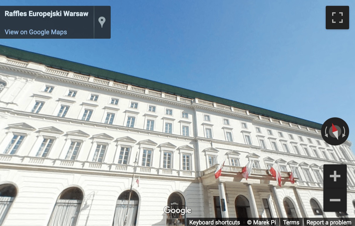 Street View image of Hotel Europejski, 13 Krakowskie Przedmieście, Warsaw