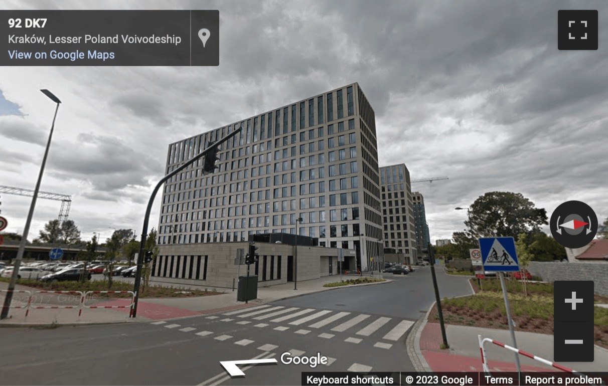 Street View image of O3 Business Campus, Opolska 110, Krakow