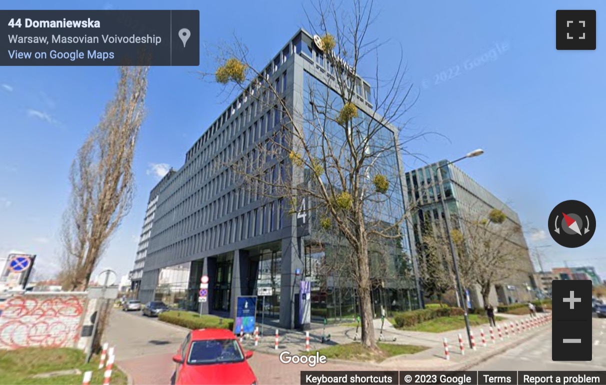 Street View image of 44, Domaniewska Street, Warsaw