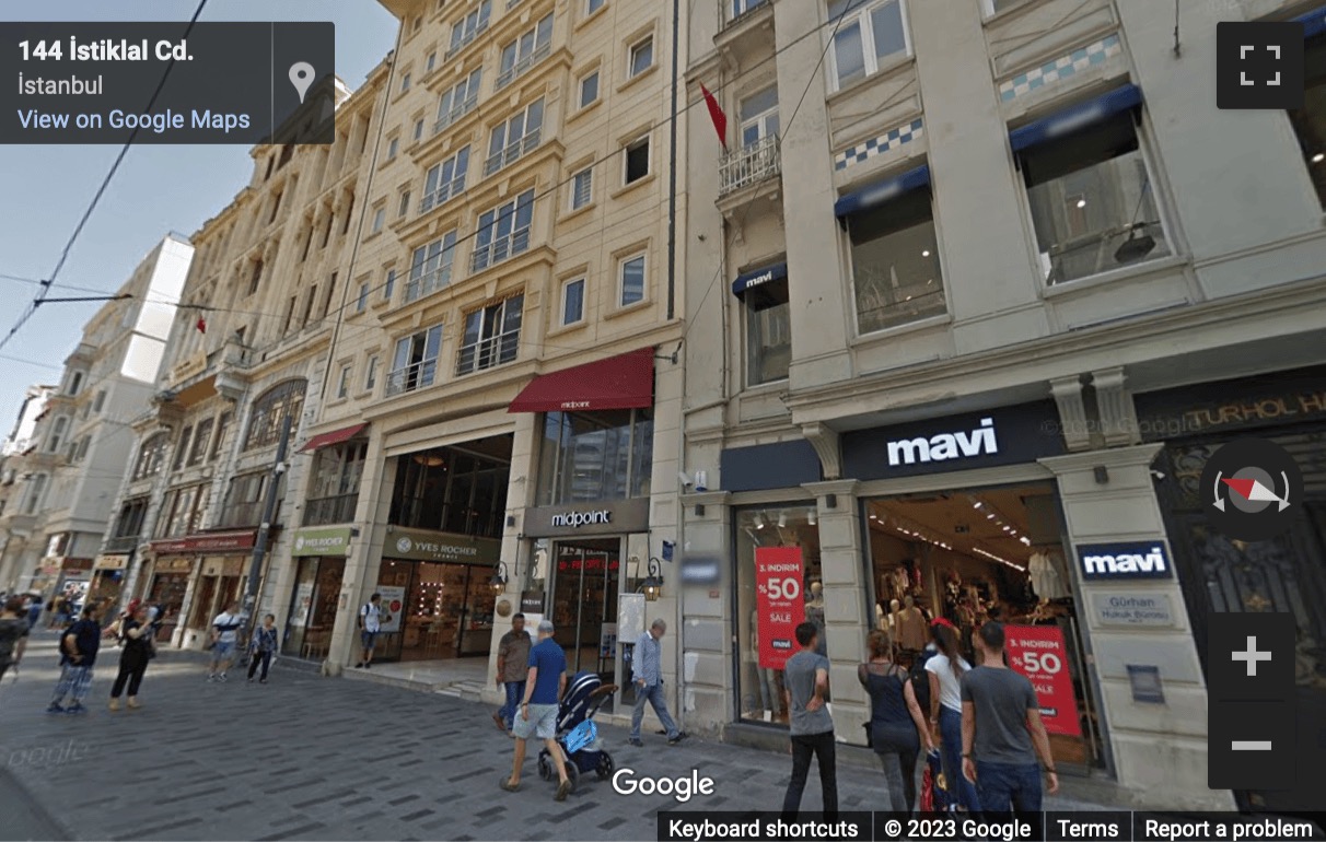 Street View image of Beyoglu Işmerkezi, Istiklal Caddesi, Kat: 2 No: 187/150, Istanbul