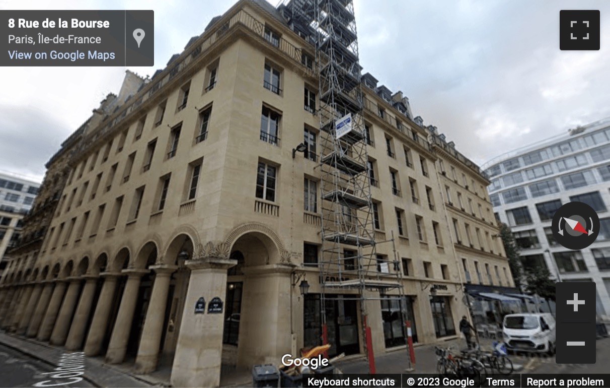 Street View image of 7, rue de la Bourse, Paris