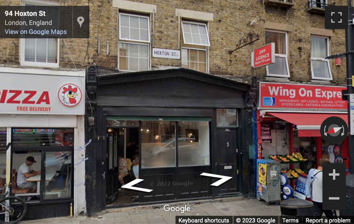 Street View image of 92 Hoxton Street, Hackney