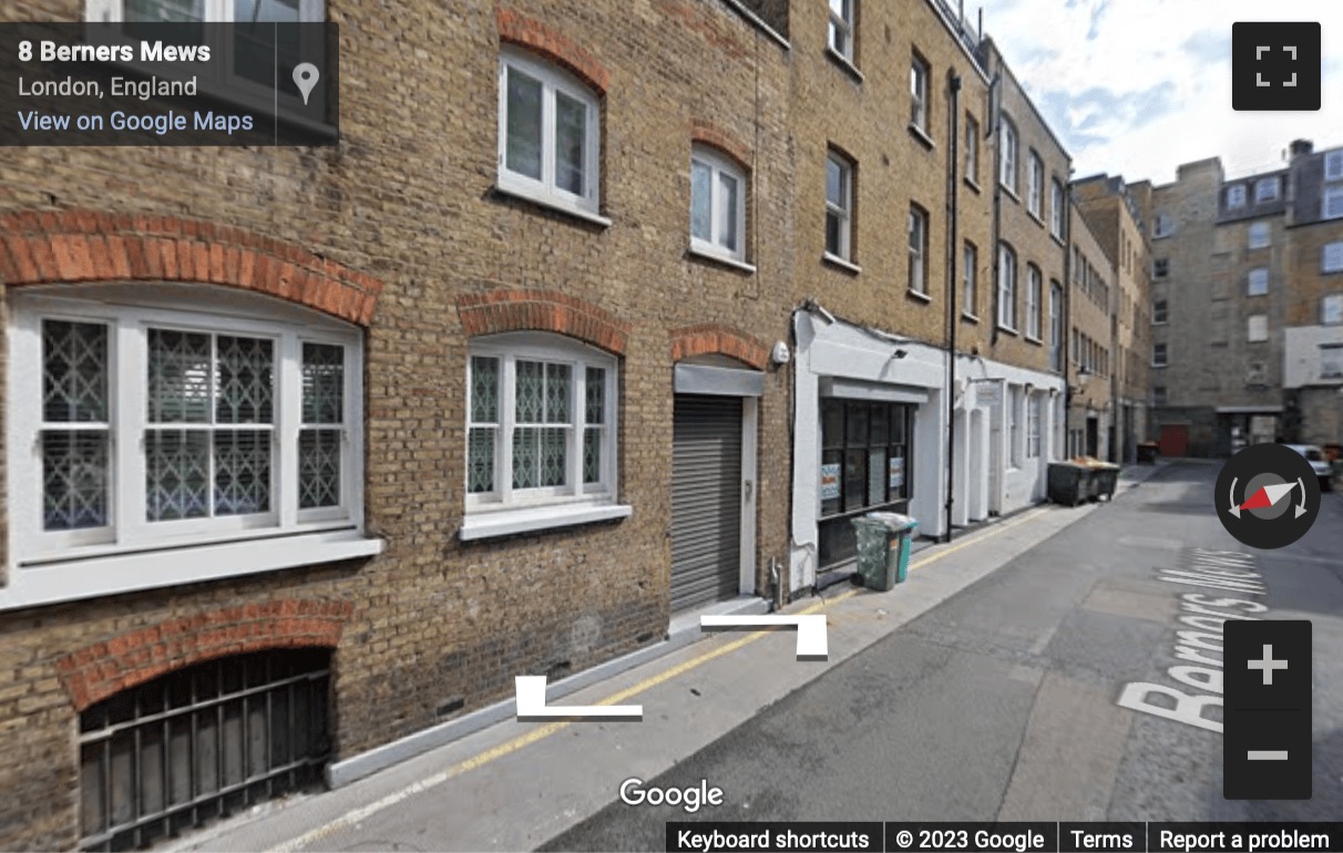 Street View image of Berners Mews, London, United Kingdom