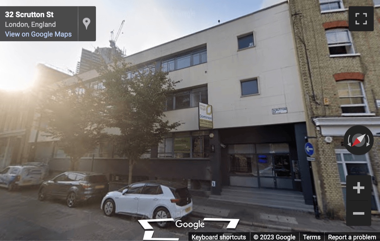 Street View image of 32-38 Scrutton Street, Hackney, London