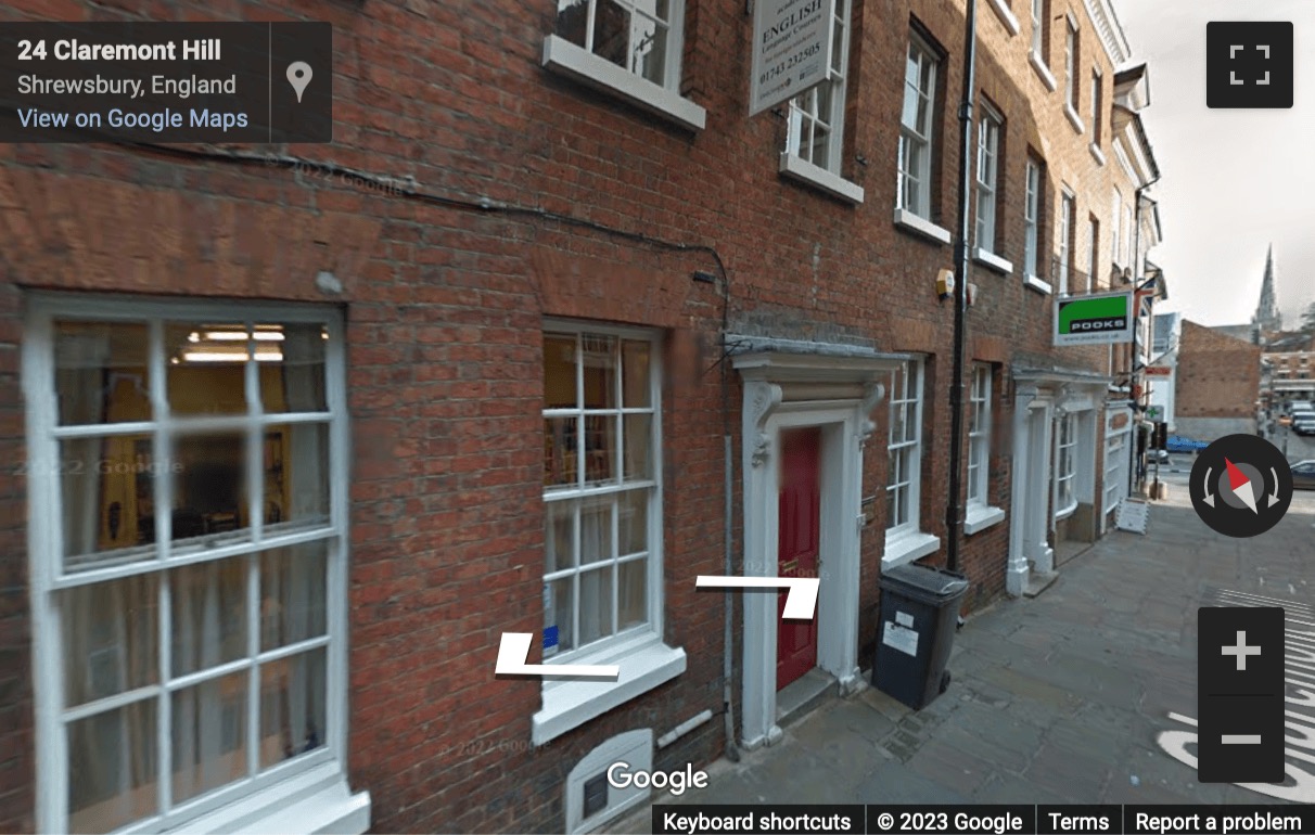 Street View image of 25 Claremont Hill, Shrewsbury, Shropshire