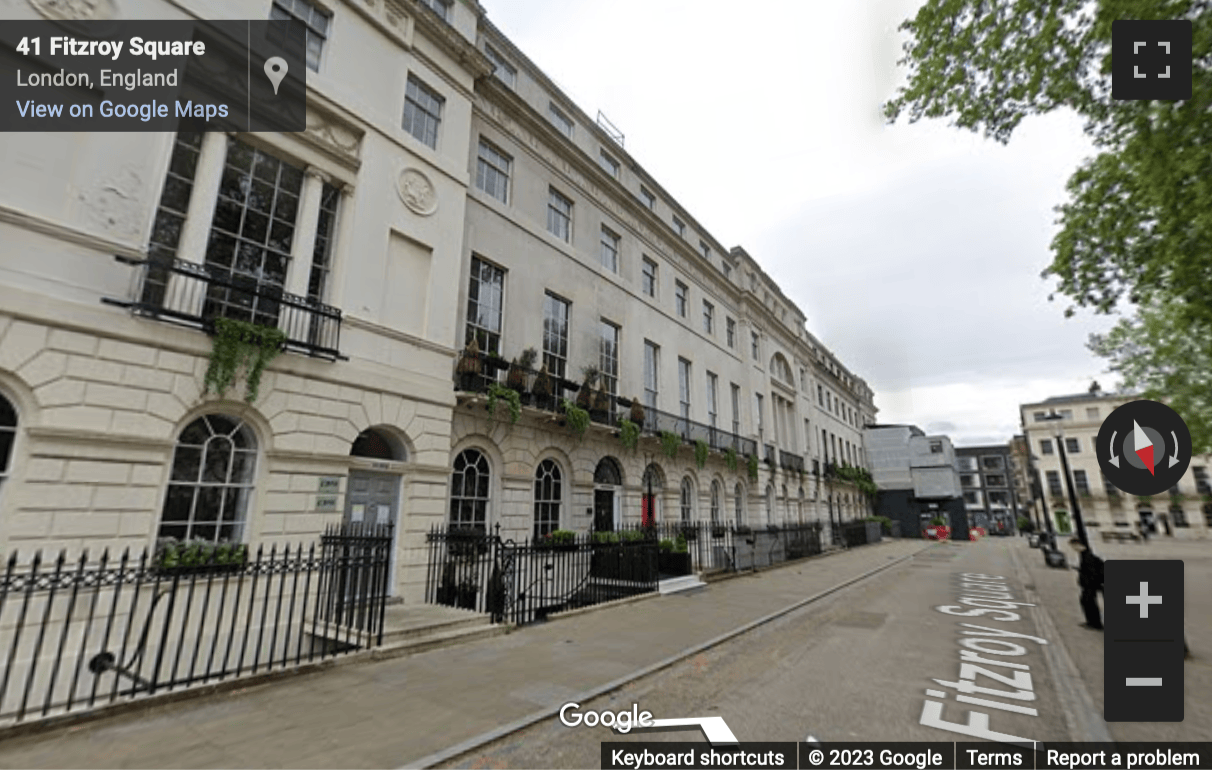 Street View image of 39 Fitzroy Square, London