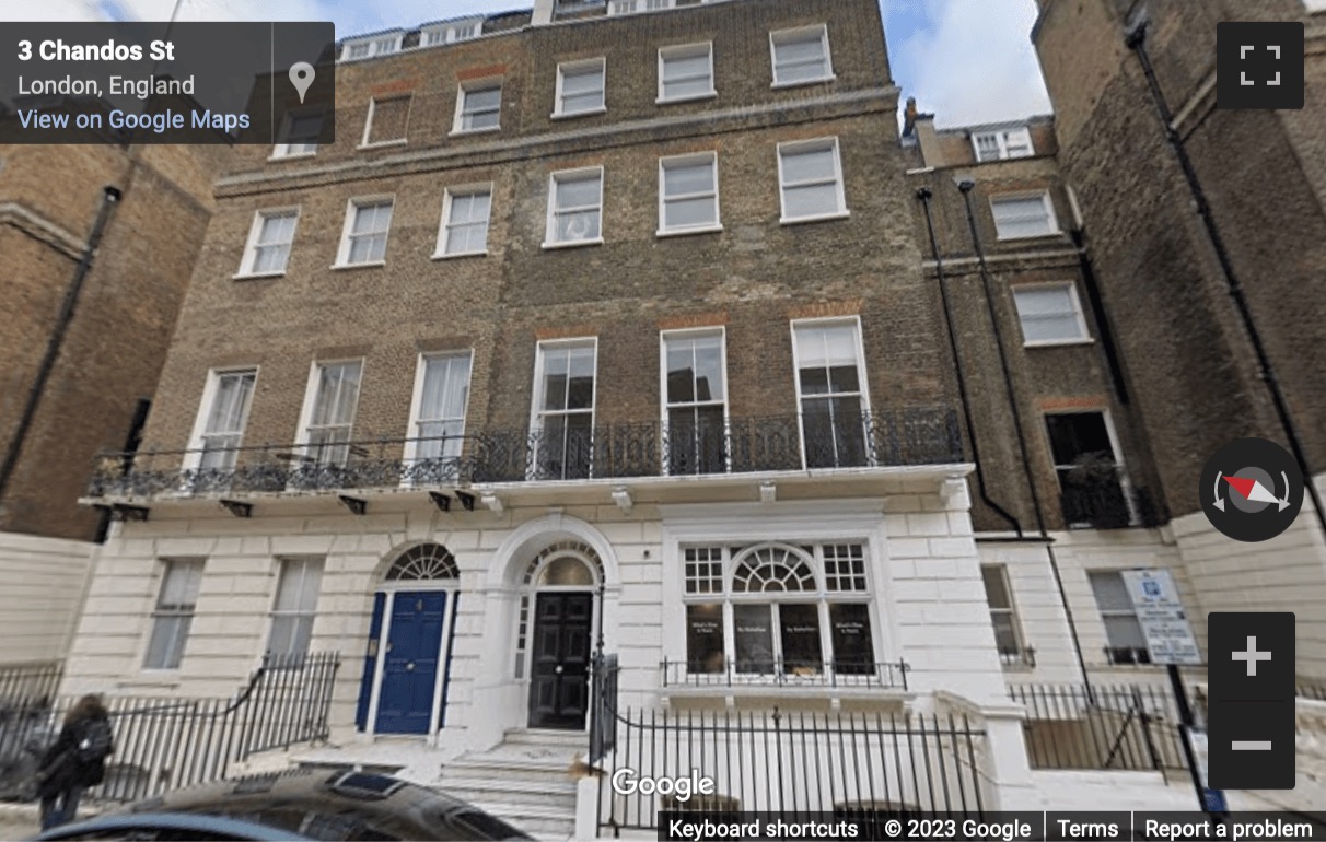 Street View image of 3 Chandos Street, London