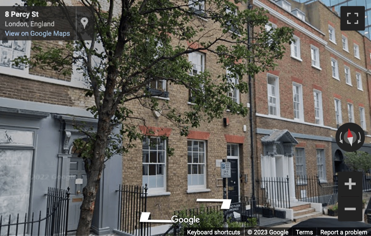 Street View image of 9 Percy Street, London, Camden