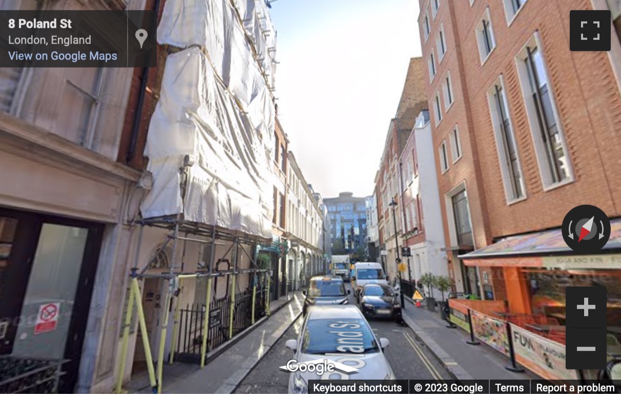 Street View image of 54 Poland Street, Soho, London, City of Westminster