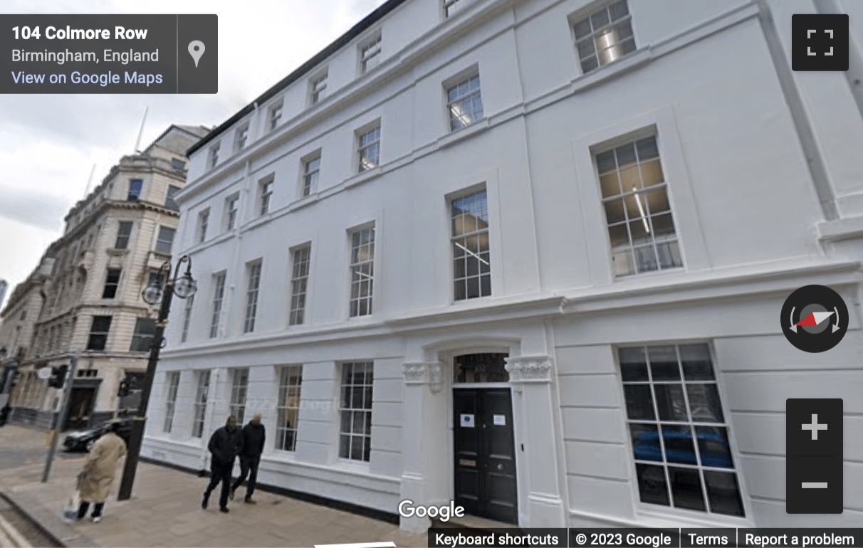 Street View image of 102 Colmore Row, Birmingham, West Midlands