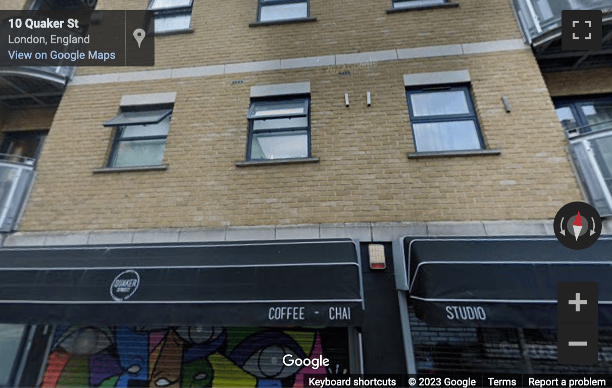 Street View image of Unit B, 10 Quaker Street, Central London, E1, UK