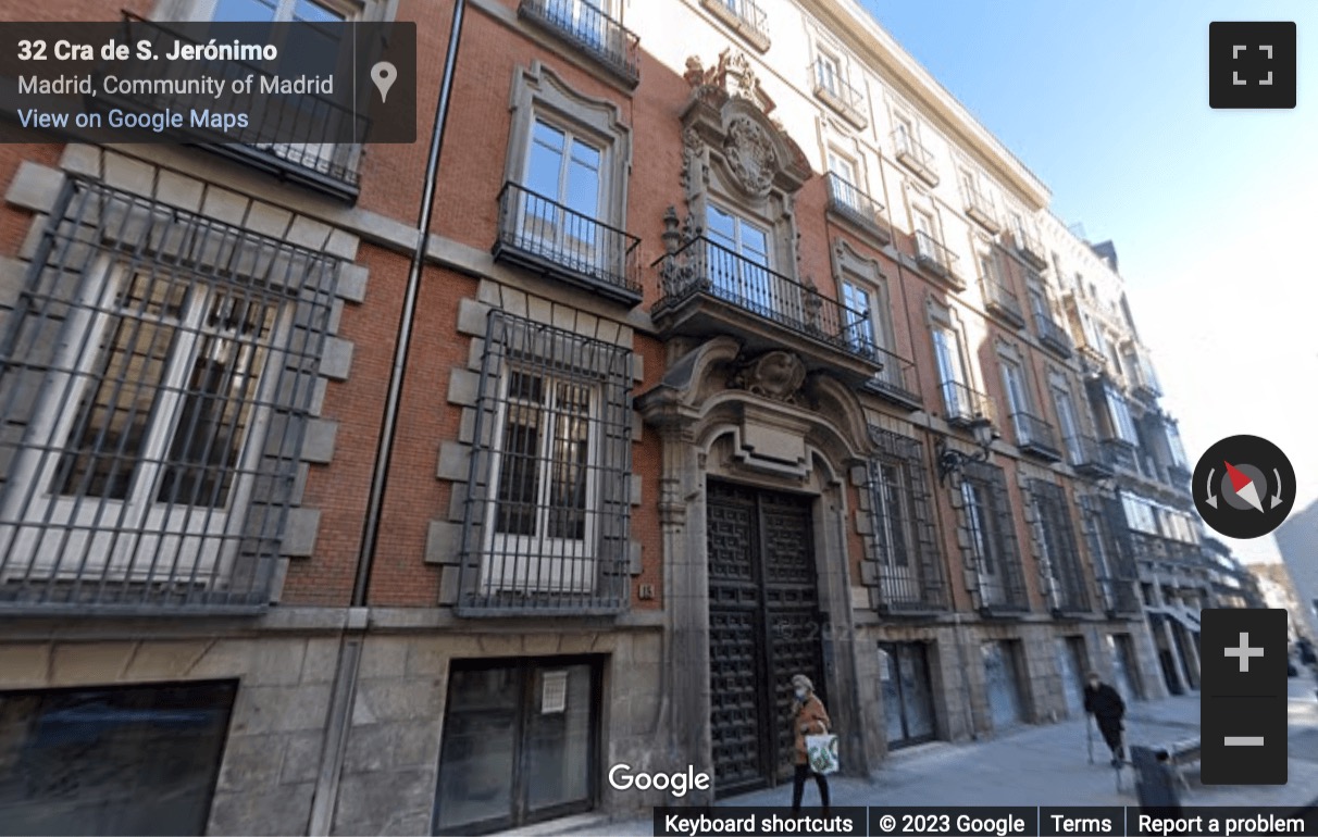 Street View image of Palacio de Miraflores, Carrera de San Jerónimo, 15, Madrid