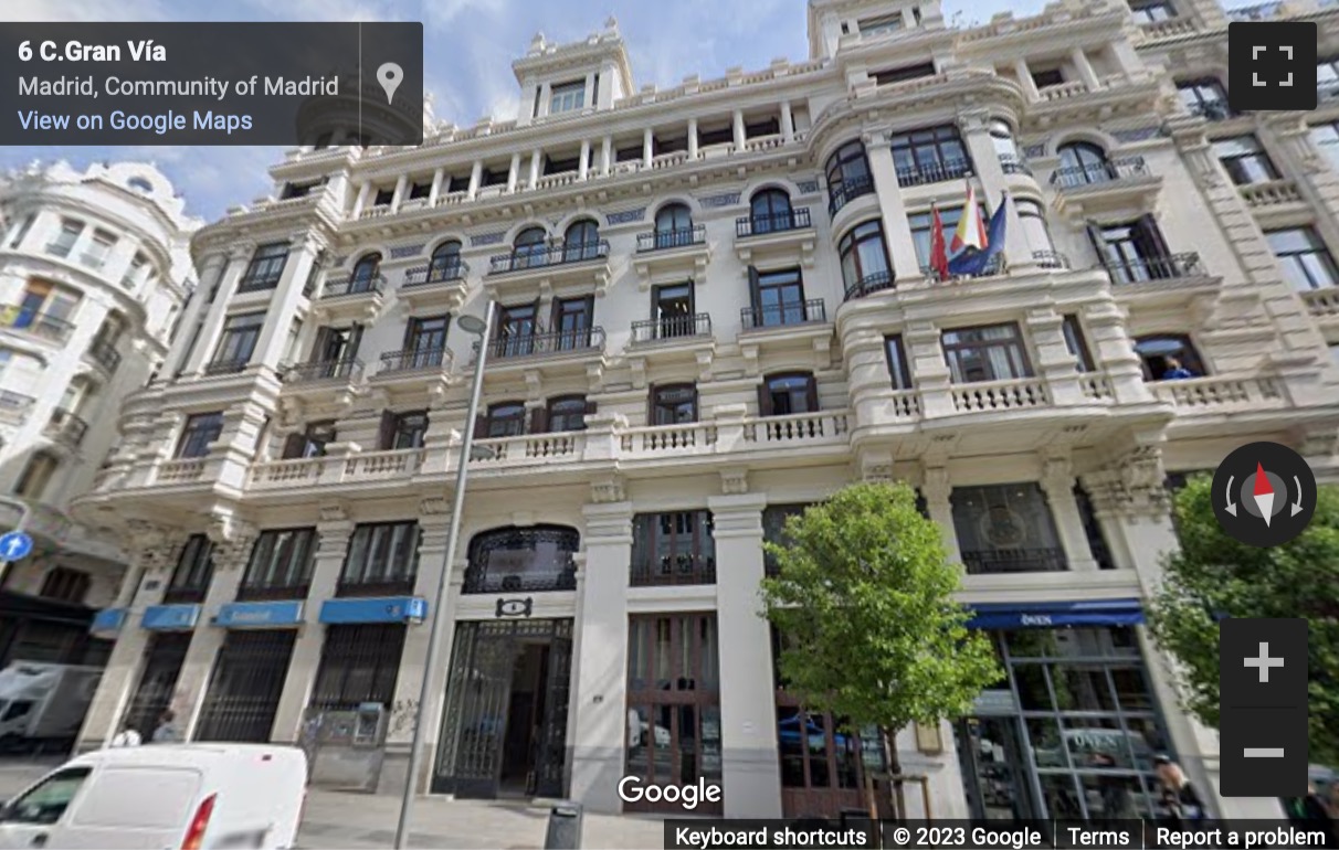 Street View image of Calle Gran Vía, 6, Plantas 4 Y 6, Madrid