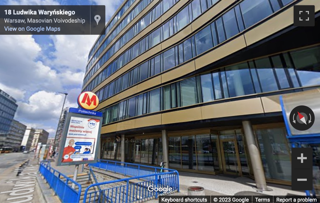 Street View image of Grzybowska 62, Warsaw, Poland