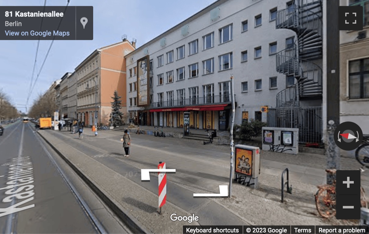 Street View image of Kastanienallee 84, Berlin, Brandenburg