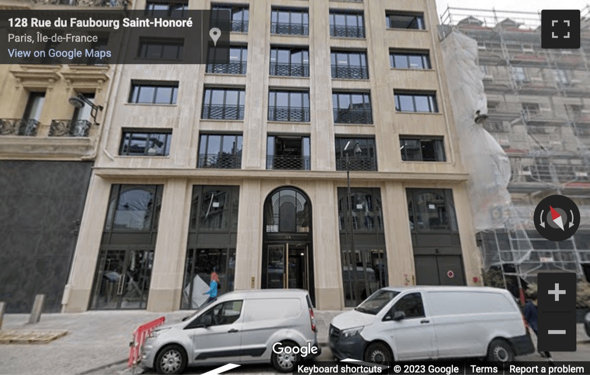 Street View image of Faubourg-Saint-Honoré, 128 Rue du Faubourg Saint Honoré, Paris