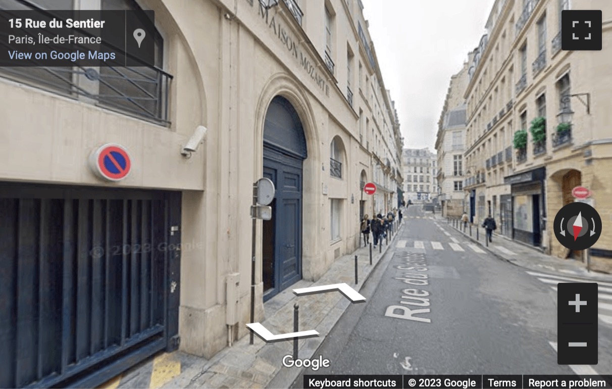 Street View image of 8, Rue du Sentier, Quartier du Mail, Maison Mozart, 4th Floor, Paris