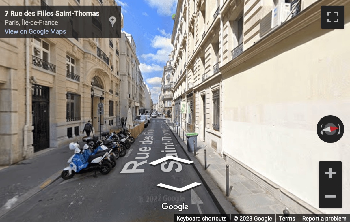 Street View image of Bourse-Vivienne, 9 Rue des Filles Saint Thomas, Paris