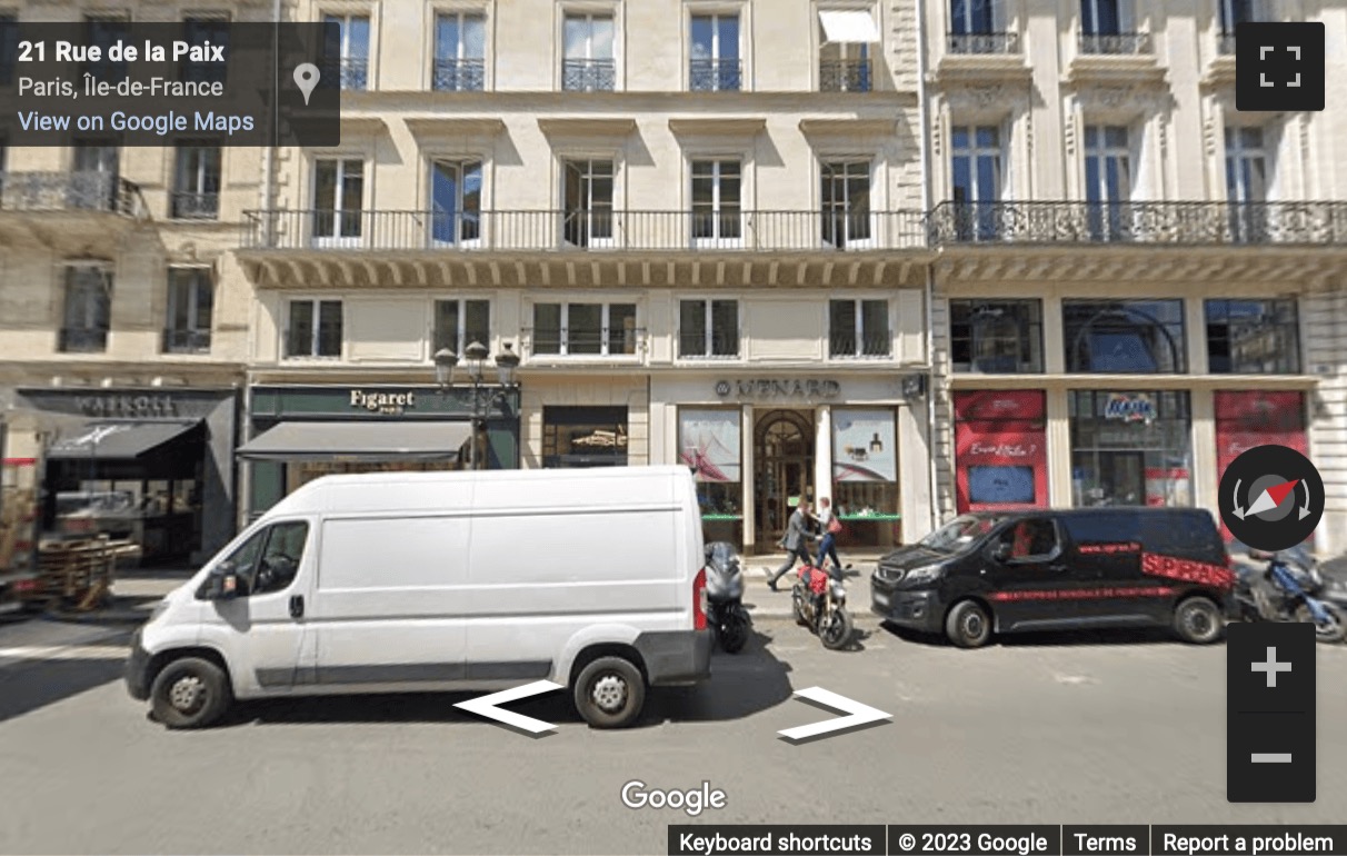 Street View image of 21 Rue de la Paix, Paris