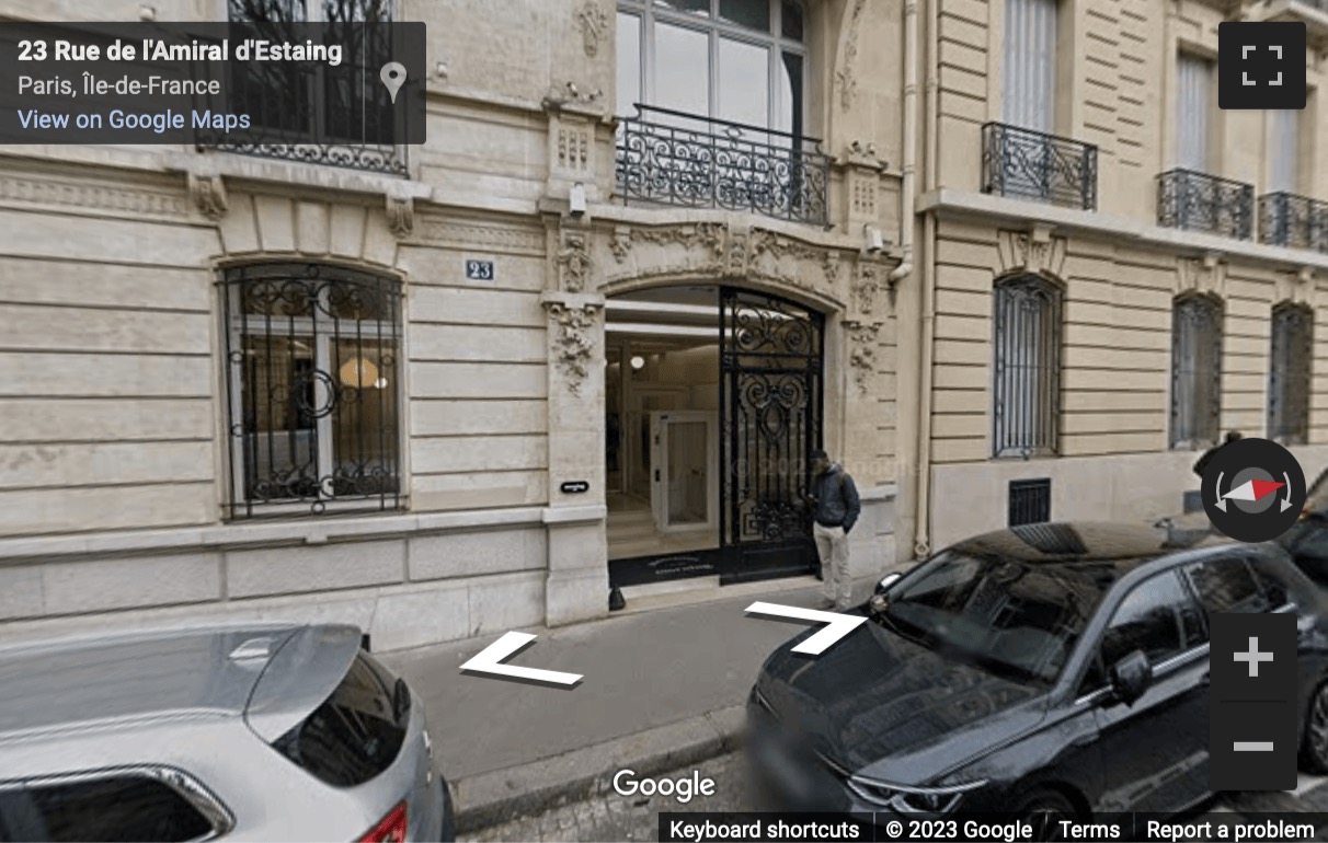 Street View image of 23 rue de l’Amiral d’Estaing, Paris