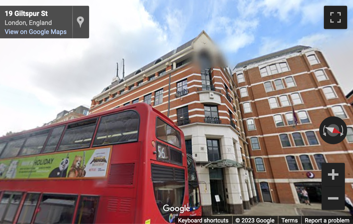 Street View image of 1 Giltspur Street, London