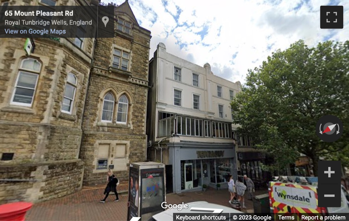 Street View image of 74-76 Mount Pleasant Road, Tunbridge Wells, Kent