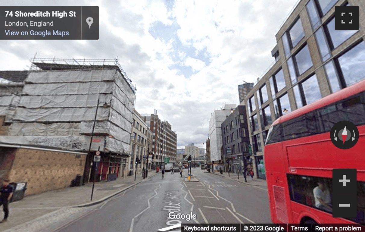 Street View image of 168 Shoreditch High St, London