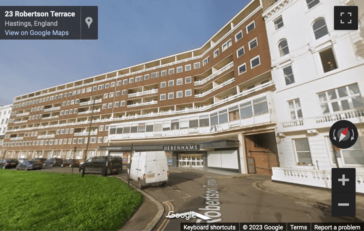 Street View image of The Palace Workspace, 1-3 Robertson Street, Hastings, East Sussex