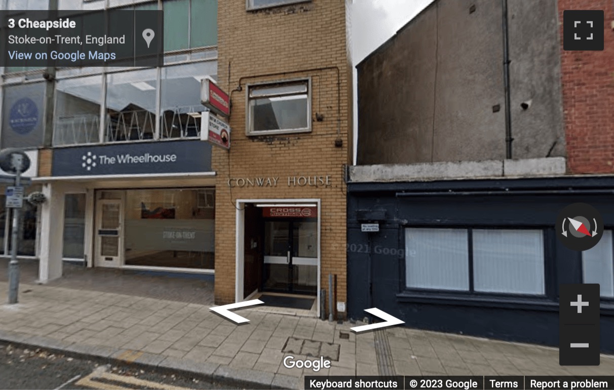 Street View image of Conway House, Cheapside, Stoke-on-Trent, Staffordshire