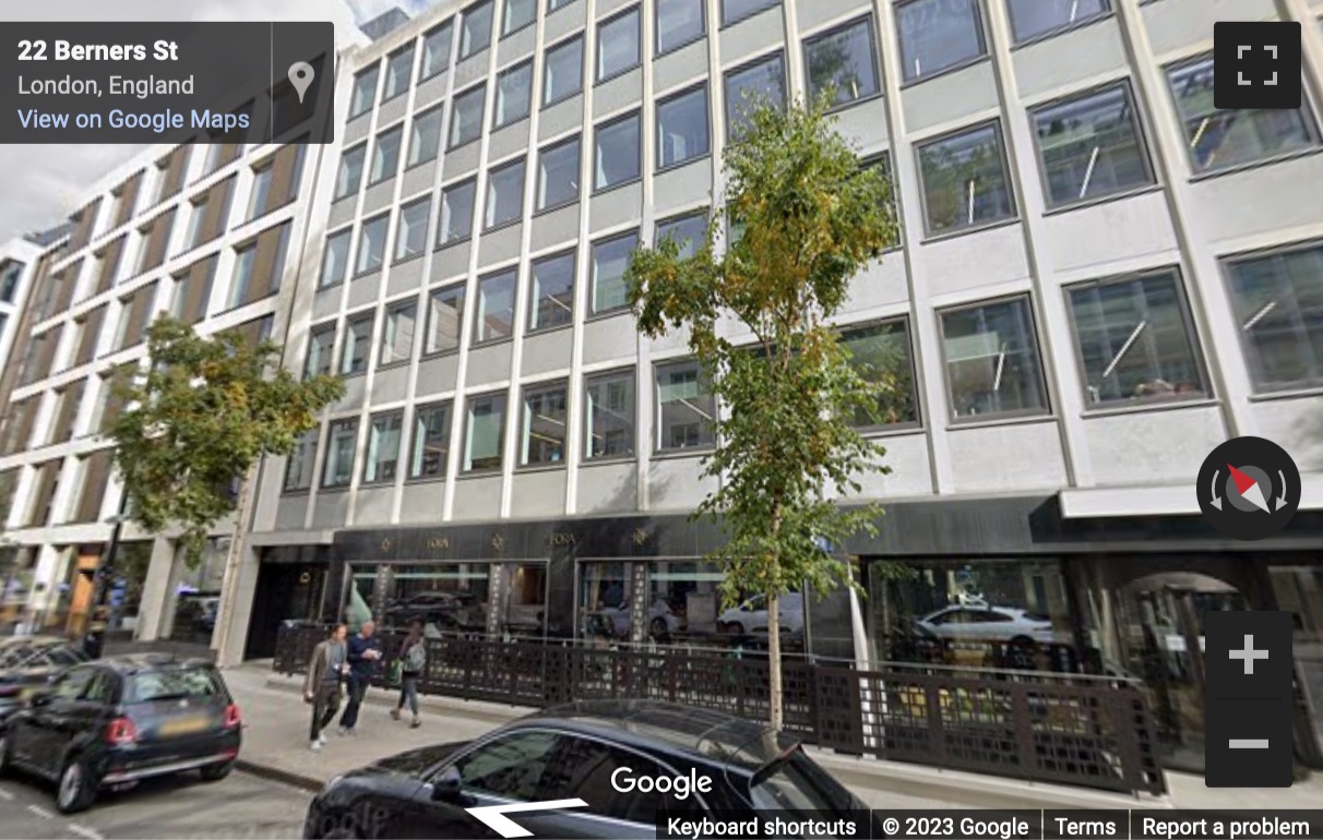 Street View image of Fitzrovia, 22 Berners Street, London