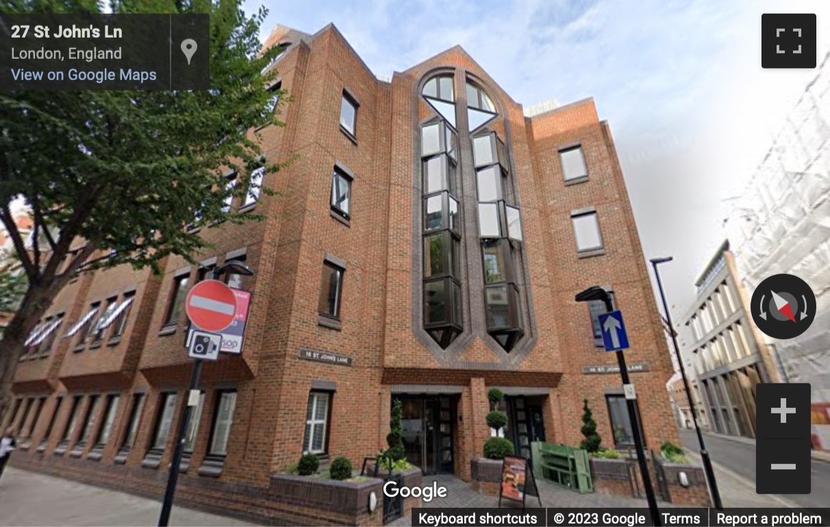 Street View image of 16 Saint John’s Lane, London