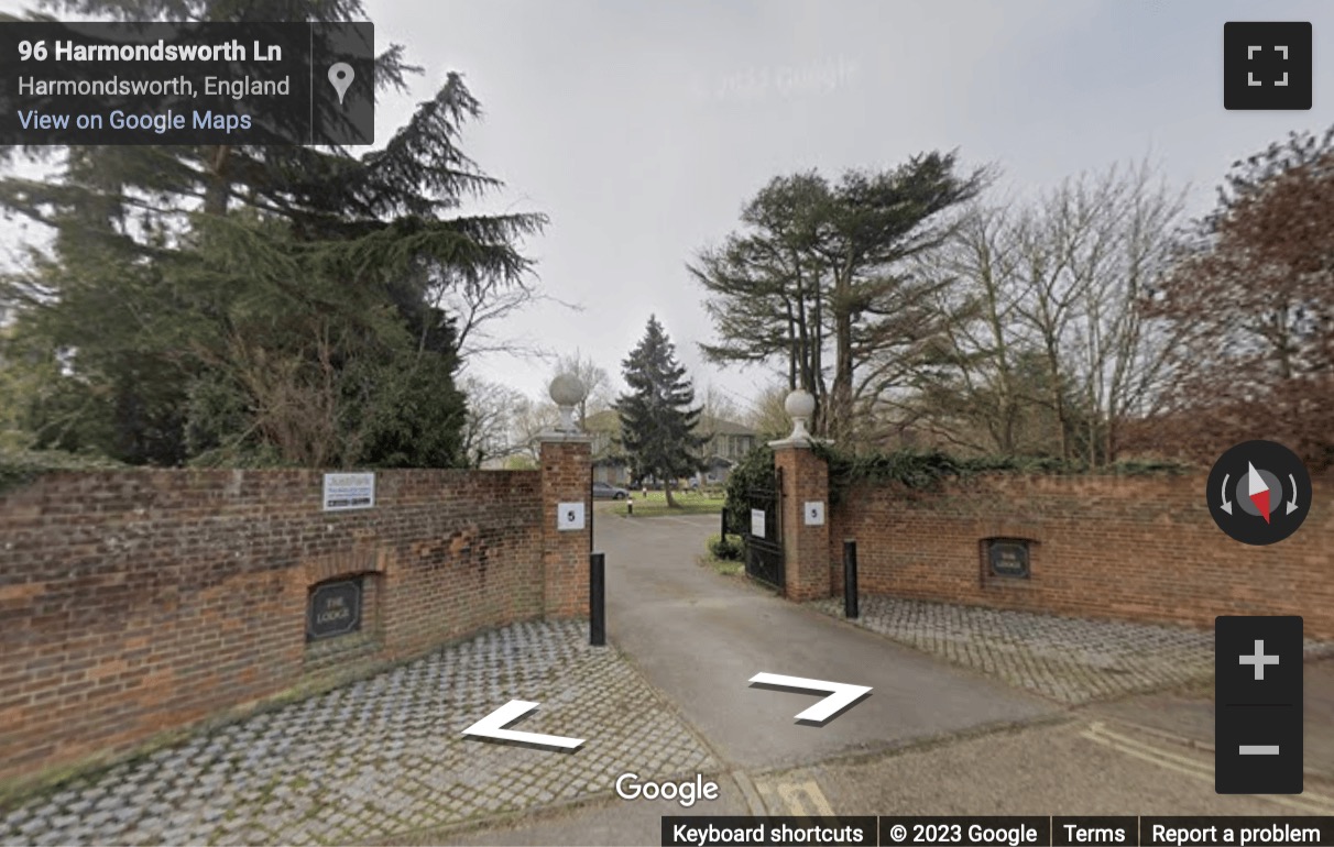 Street View image of The Lodge and Annex, Harmondsworth Lane, Heathrow, West Drayton