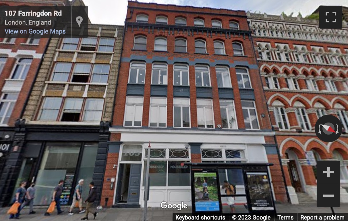 Street View image of 105-107 Farringdon Road, Farringdon House, London